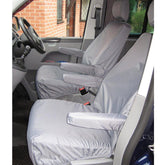 Vw Transporter T5 2003-2009 Front Pair Seat Covers With Armrests - Grey